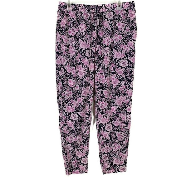 Joe Fresh Pants - JOE FRESH Medium Floral Purple Trouser Pants